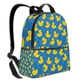 thumbnail image 2 of Lsque Rubber Duck Pattern Backpack – School Travel Canvas Daypack with Ergonomic Padded Straps, Multiple Compartments & Leather Handle, 2 of 5