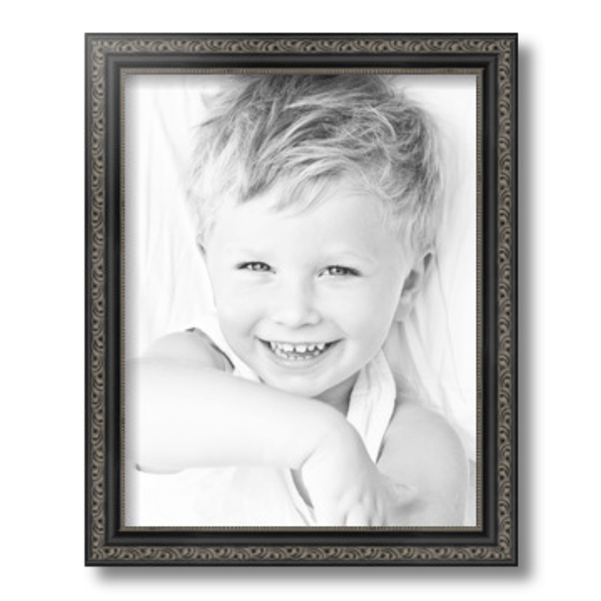 ArtToFrames 11x14 inch Antique Black Picture Frame, Black 11" x 14" Wood Poster Frame (WOM-5106)