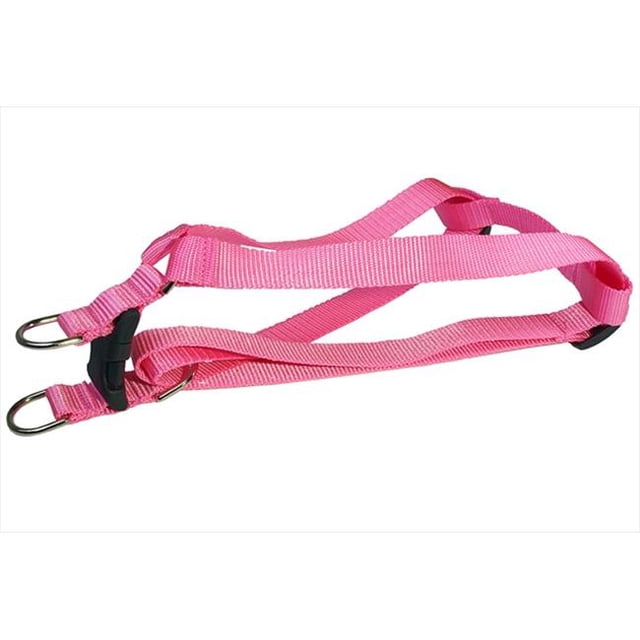 Nylon Webbing Dog Harness, Pink - Large