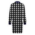 thumbnail image 6 of Ovticza Womens Button Down Shirts Casual Long Sleeve Dress Shirt Plaid Print Oversized Work Blouse Top Black 2XL, 6 of 6
