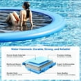 thumbnail image 3 of Bezliving 8FT Round Inflatable Floating Dock, Sunchill Float Ring Water Hammock with Pump, 4in Woven Fabric, Lake Pool Float for Adults, Blue, 3 of 6