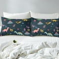 thumbnail image 5 of Cartoon Dinosaur Gifts Sheets Cute Dino Pattern Sheet Set Volcano Land Bed Sheets Set Botanical Leaves Flowers Decor Bed Set Full, 1 Fitted Sheet 1 Flat Sheet 2 Pillowcases, 5 of 6
