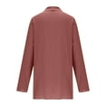 thumbnail image 6 of Yxbdin Plus Size Lapel Womens Blouses Dressy Cotton Linen Long Sleeve Wrap Tops Side Knot Irregular Hem Tunic Shirt Elegant Formal Outfits Brown M, 6 of 6