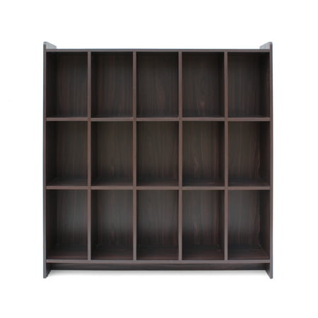 - Rumi Traditional Faux Wood Bookshelf, Walnut Finish