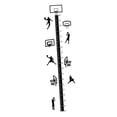 thumbnail image 4 of Calcomanía de pared Macarena con gráfico de altura, arte de pared DIY, 29 cm x 90 cm, 4 of 8