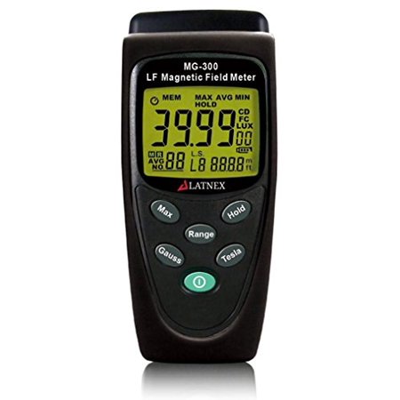 LATNEX MG-300 LF Magnetic Field Meter, Measures EMF from High-Power Transmission Lines, Appliances, Electrical Wires - Perfect for EMF Home Inspections