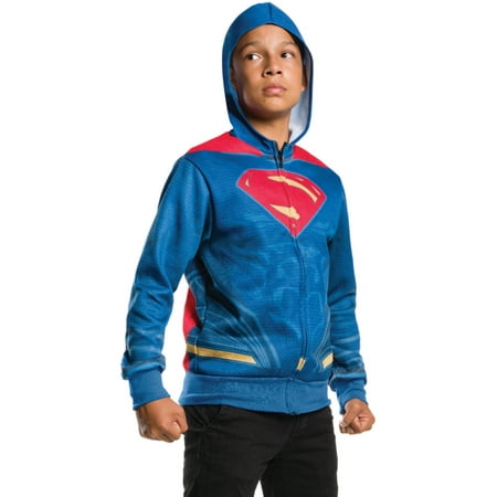 Justice League Boys Superman Dc Superhero Costume Hoodie Sweater