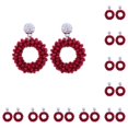 thumbnail image 1 of Minnieouse Pendientes colgantes duraderos de estilo vintage para mujer, tejidos exquisitos, ligeros, exquisitos pendientes tejidos, color rojo rojo 10Conjunto, 1 of 6