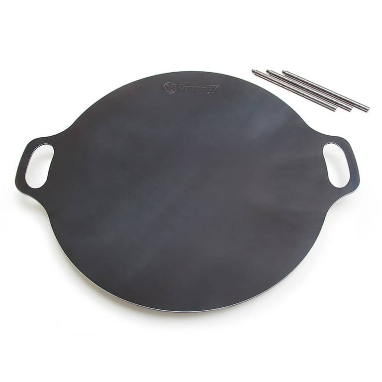 Veryard 18 Cast Iron Campfire Griddle, Round Iron Pan, Portable Grill with  3 Removable Legs for Outdoor BBQ Cooking, Grilling and Frying Outdoor