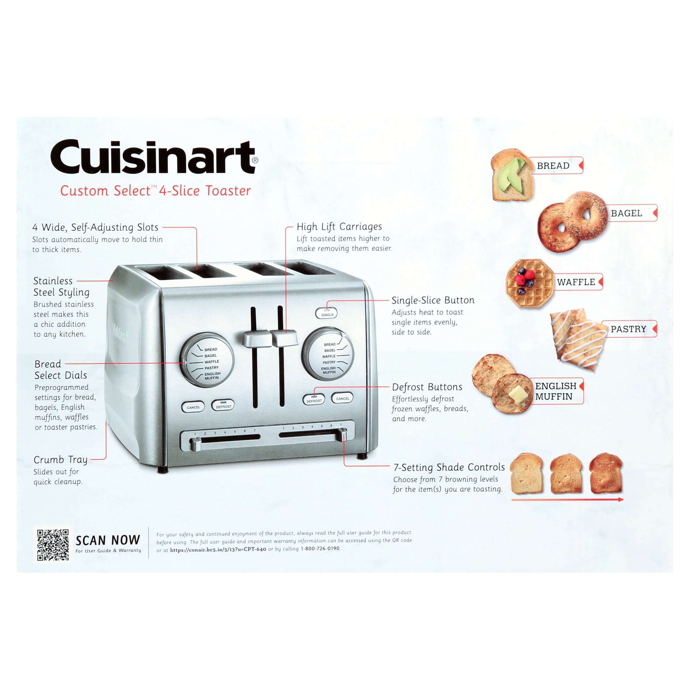 Cuisinart Custom Select TM 4-Slice Toasters, Natural