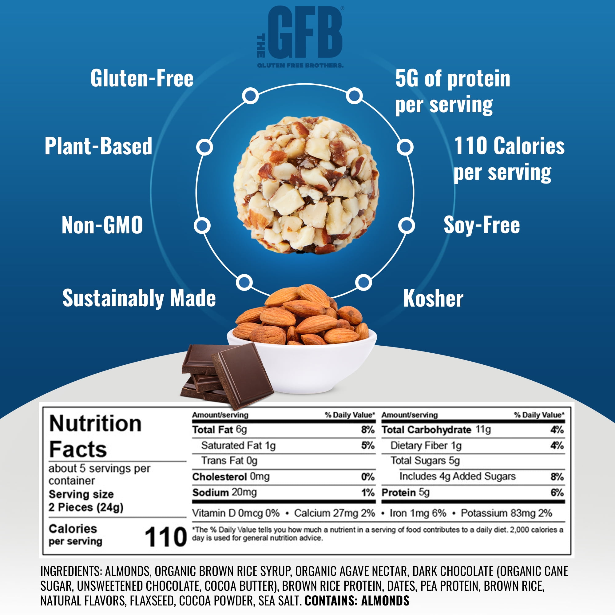 The GFB Gluten Free Protein Bites Variety Pack -Non GMO, Soy Free, Vegan, 4 oz 6 (CT)