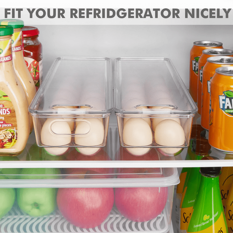 Egg Storage Container for Refrigerator, Vtopmart 2 PACK Egg Holder,  Stackable Tray Holds 14 Eggs