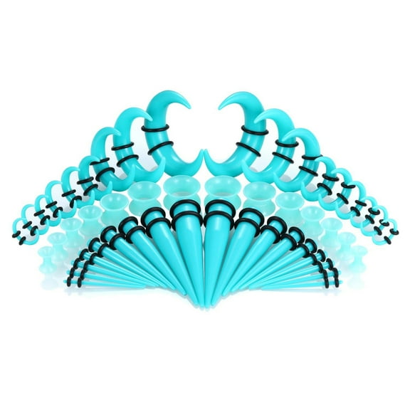 LIANXUE 14G-00G Ear Gauges Expander Set Acrylic Tapers Plugs Silicone Tunnels for Ear