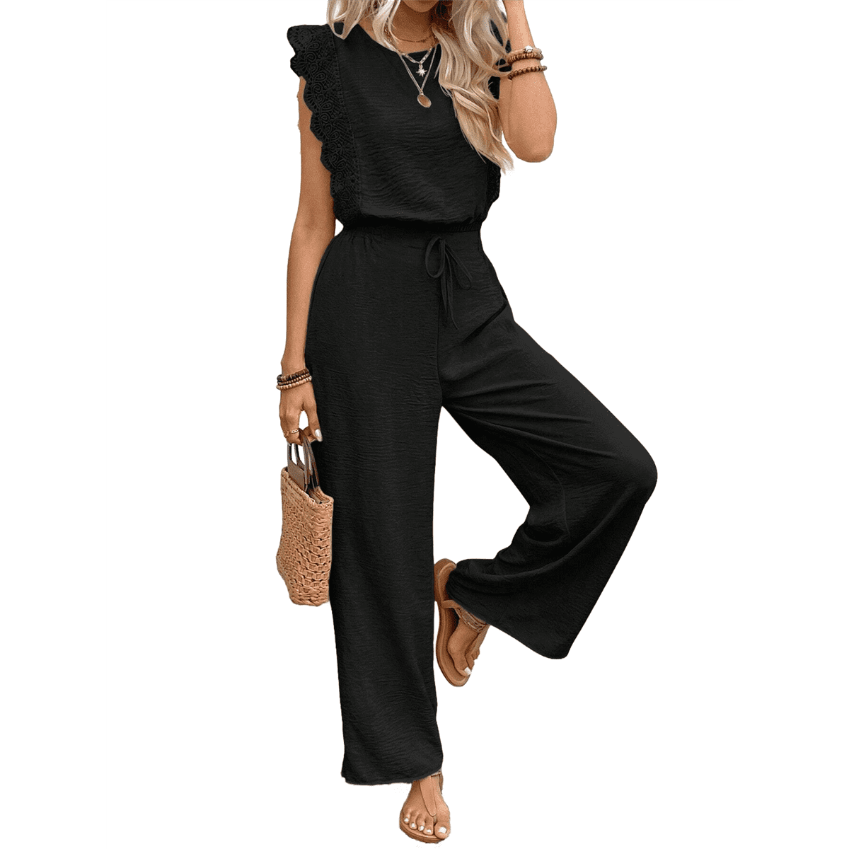 サロペット・オーバーオール・オールインワン Side Ribbon Voluminous Rompers Amazon.com: JOAU Women's 2023 Summer Casual Collared