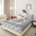 thumbnail image 4 of Castle Fairy Cartoon Ribbon Bow 4 Pieces Queen Sheet Sets for Kids Children Teens,Bling Grey Glitter Ultra Soft Flat Sheet,Geometric Plaid Queen Fitted Sheet,Ultra Soft Home Decor, 4 of 7