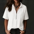 thumbnail image 5 of Enjoytime Women Tops V Neck Collared Half Zip Up Short Sleeve Shirts Summer Casual Work Blouses, 5 of 7