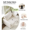 thumbnail image 2 of Welzona 33" Teddy Fabric Accent Chair, Comfy Reading Armchair for Living Room & Bedroom, Tool-Free Assembly, Off White, 2 of 9