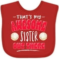 thumbnail image 3 of Inktastic That's My Awesome Sister out There with Volleyball Boys or Girls Baby Bib, 3 of 4
