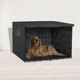 thumbnail image 2 of Heavy-Duty Light Reducing Dog Crate Cover, Open on 2 Sides, Washable Mesh Windows, Fits 24" Kennel, Durable Puppy Training Topper, 2 of 10