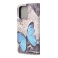 thumbnail image 4 of PU Leather Wallet Case for iPhone 13 with Kickstand Magnetic Closure Card Slots Phone Case, Pattern Printed Slim Elegant Soft TPU Shockproof Flip Folio Cover for iPhone 13 6.1 Inch,Blue Butterfly, 4 of 6