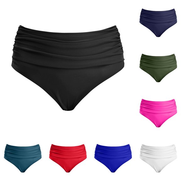 Bigetiay Girls Solid Color Swim Bottoms High Waist Swim Shorts for Girls, Size 11-12 Years