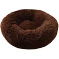 thumbnail image 5 of Modern Soft Plush Round Pet Bed for Cats or Small Dogs, Mini Medium Sized Dog Cat Bed Self Warming Autumn Winter Indoor Snooze Sleeping Cozy Kitty Teddy Kennel (20'' D x 8'' H, Light Grey), 5 of 5