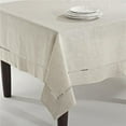 thumbnail image 1 of Saro Lifestyle Toscana Tablecloth with Hemstitch Border 65'' x 84'' Natural Poly & Linen Blend, 1 of 4