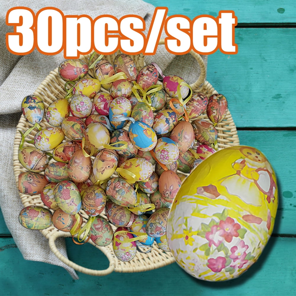 Travelwant 30 Packs Easter Eggs Easter Hanging Ornaments Easter Hanging