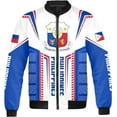 thumbnail image 2 of Lotusprinthandmade Personalized Philippines Flag All-over Print Bomber Jacket S-5XL Multicolor, 2 of 5