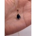 thumbnail image 2 of Collier Saphir Bleu 14K Or, Pendentif Saphir Bleu, Collier Larme, 2 of 6