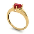 thumbnail image 2 of Clara Pucci 14K Yellow Gold Solid Gold Ruby Solitaire Anniversary Ring for Women - 1 cttw Heart Cut, 2 of 8