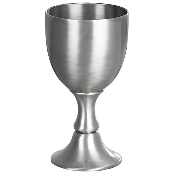 Vintage Silver Wine Goblet, Zinc Alloy Glass Goblet, Elegant High Foot Design, Refined Smooth Finish, Great for Formal Occasions, Gift-Ready