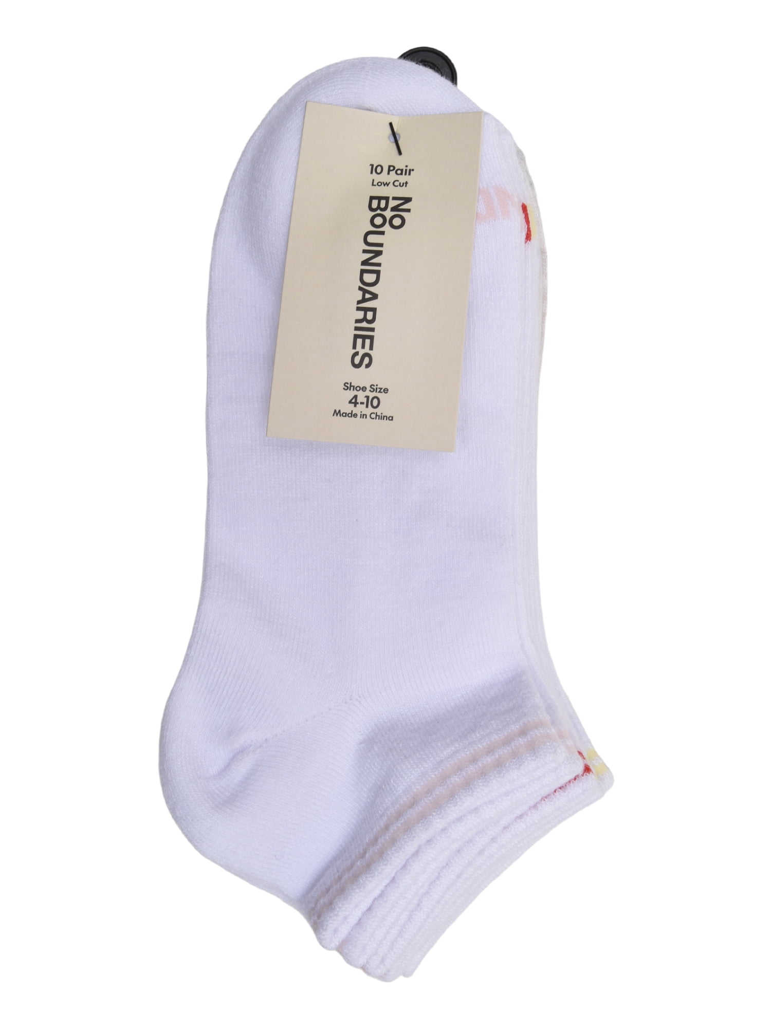 No Boundaries Women’s Low Cut Socks, 10 Pack, Shoe Sizes 4-10
