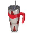 thumbnail image 2 of 40oz Tumbler,Red Christmas Tree Pattern Insulated Tumblers with Removable Handle,Stainless Steel Double Vacuum Coffee Tumbler Cup with Straw for Home,Office,Travel,Party, 2 of 5