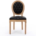 thumbnail image 2 of American Design Black PU Artificial Leather Dining Chairs Set of 2 Solid Rubberwood Legs High Backrest for Dining, 2 of 7