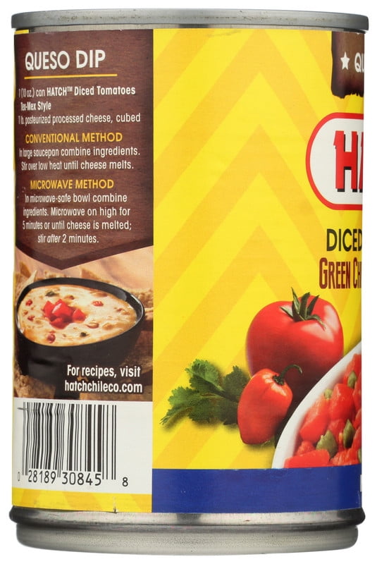 HATCH Diced Tomatoes & Green Chilies Tex-Mex Style, 10oz, Kosher, Gluten Free, Non-GMO Certified
