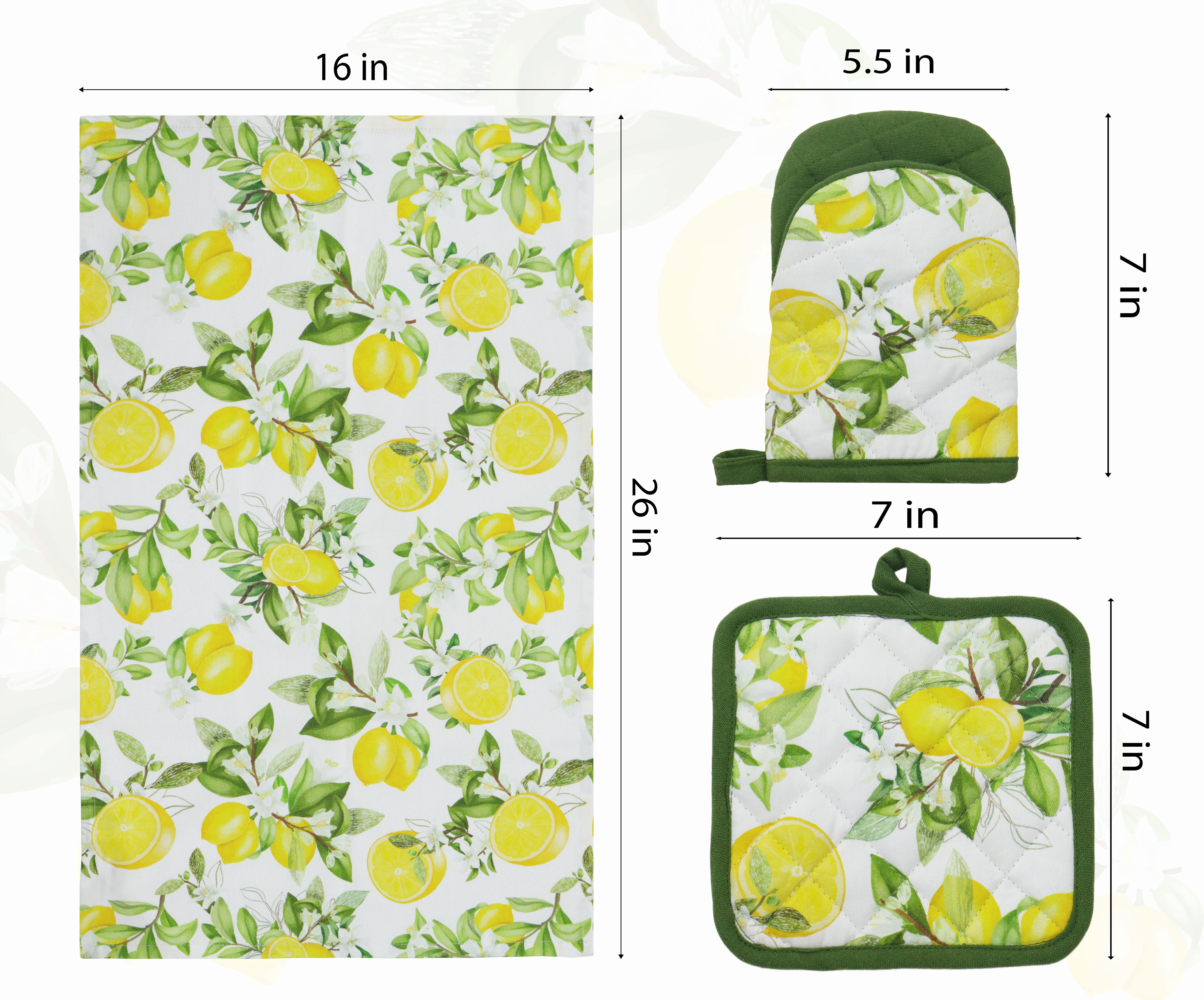 PurpleEssences 4 Pack Kitchen Towels, Potholders and Oven mitts, For Cooking and Backing Purpose