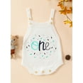 thumbnail image 2 of Bslissey Baby Girls Sweater Romper Sleeveless Letter Embroidery Suspender Jumpsuit Newborn Infant Cute Square Neck Bodysuit Overalls Birthday Clothes 3M 6M 12M 18M, 2 of 8