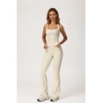 thumbnail image 4 of PISONIC Women Two Piece Workout Sets Racerback Tank Tops Matching High Waisted Flared Leggings with Pockets Gym Yoga Outfits, 4 of 6
