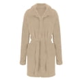 thumbnail image 6 of KICILVS Bathrobe for Men Plush Fleece Cozy Soft Belted Mid Length Robe with Pockets Warm Winter Home Shower Wear Beige, 6 of 9