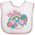 thumbnail image 3 of Inktastic Nana Loves Me Girls Granddaughter Girls Baby Bib, 3 of 4