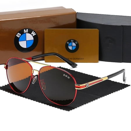 Bmw Mens Polarized Uv400 Sunglasses Metal Car Logo Driving Goggles ...