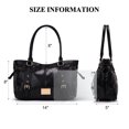 thumbnail image 3 of Lee Large Tote Bag for Women Vegan Leather Hobo Handbag Shoulder Purse With Zipper, Black, 3 of 8