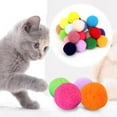 thumbnail image 2 of Pelota de juguete con pompones para gatos, creativa, colorida e interactiva, de peluche, K1 F9S8, 2 of 8
