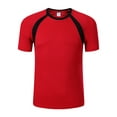 thumbnail image 3 of Haitryli Mens Athletic Sport Shirts Short Sleeve Sun Protection Rash Guard Tops Outdoor Undershirt Red XXL, 3 of 6