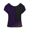 thumbnail image 4 of Hot Sale!Uooqdmx Blouses pour Femmes, Chemises à Manches Courtes pour Femmes, Hauts Décontractés pour Femmes, Hauts d'Été à Manches Courtes Col Rond Tunique Mignonne Tendance, Hauts de Sortie pour Femmes, Violet TG, 4 of 4