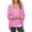 Pink, variant on Women Fashion Loose Round Collar Long Sleeves T-shirt Sweater