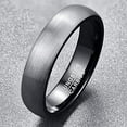 thumbnail image 4 of Vakki 6mm Duo Tone Silver Tungsten Carbide Ring Brushed Wedding Band for Men Women, 4 of 5