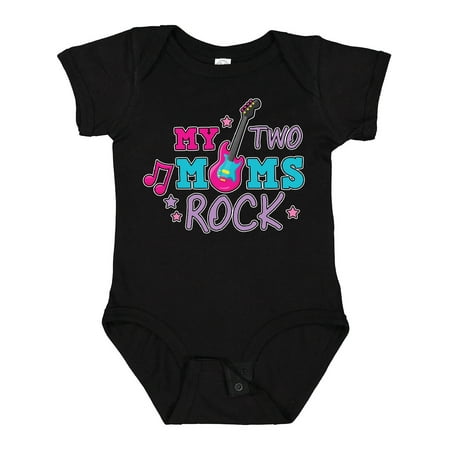 

Inktastic My Two Moms Rock with Guitar Gift Baby Girl Bodysuit