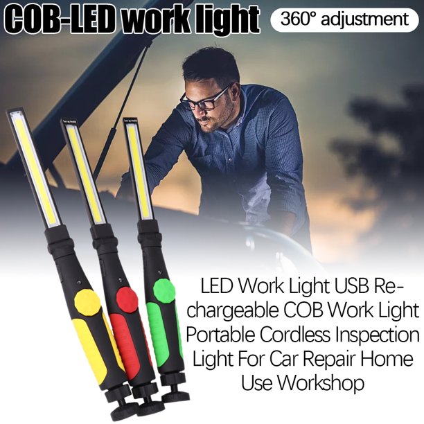 Advancent Luz de trabajo LED, luz de trabajo COB recargable por USB, luz de inspección inalámbrica portátil para reparación de automóviles, taller de Iluminación y accesorios Advancent HA020685-00